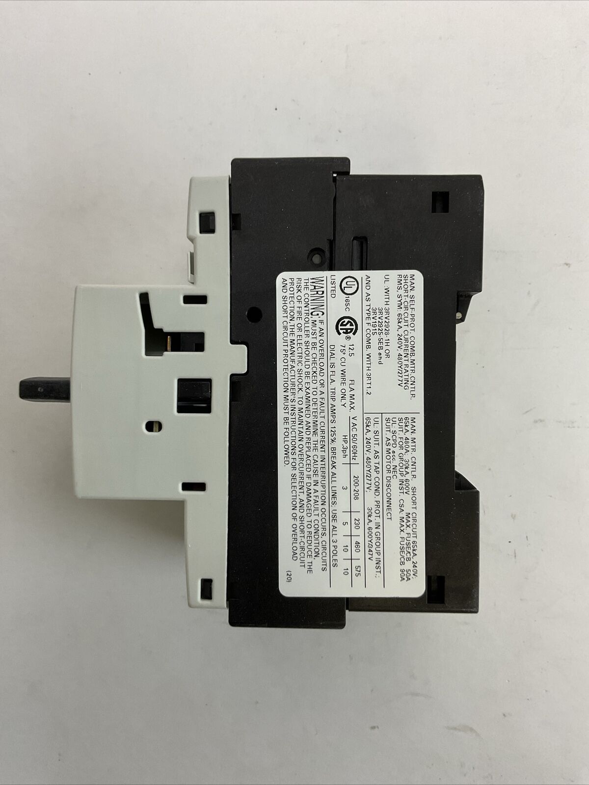 SIEMENS 3RV2021-1KA10 CIRCUIT BREAKER 9-12,5A