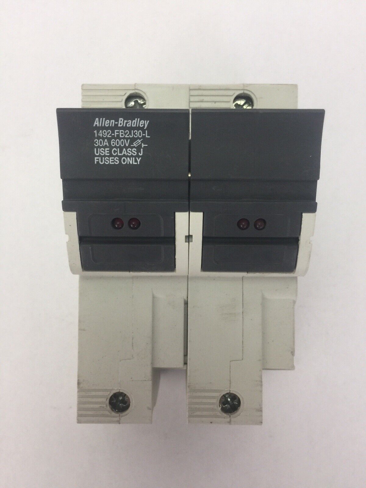 ALLEN BRADLEY 1492-FB2J30-L DUAL FUSE HOLDER 30A 600V USE CLASS J FUSES ONLY