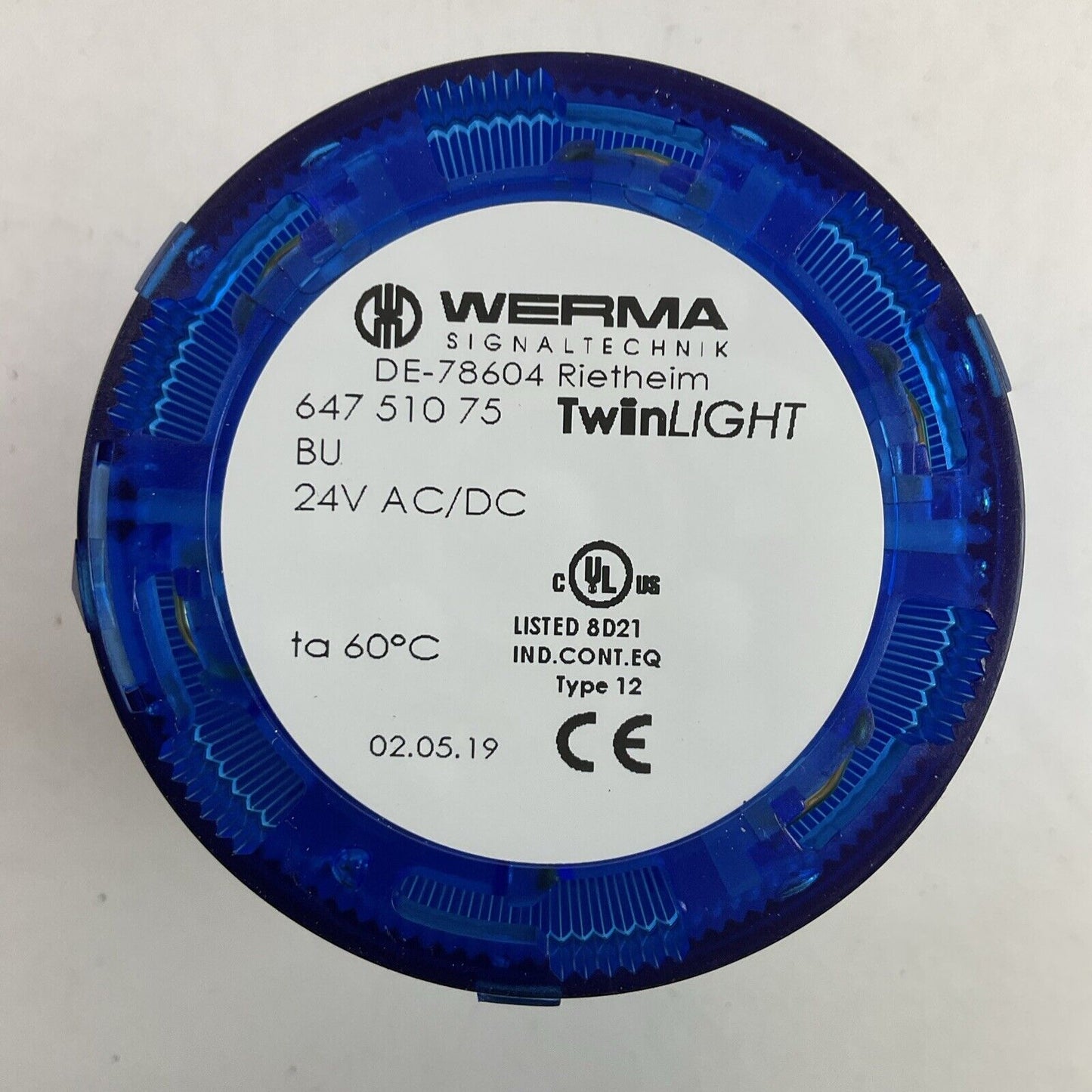 WERMA 647 510 75 TWIN LIGHT BLUE 24V