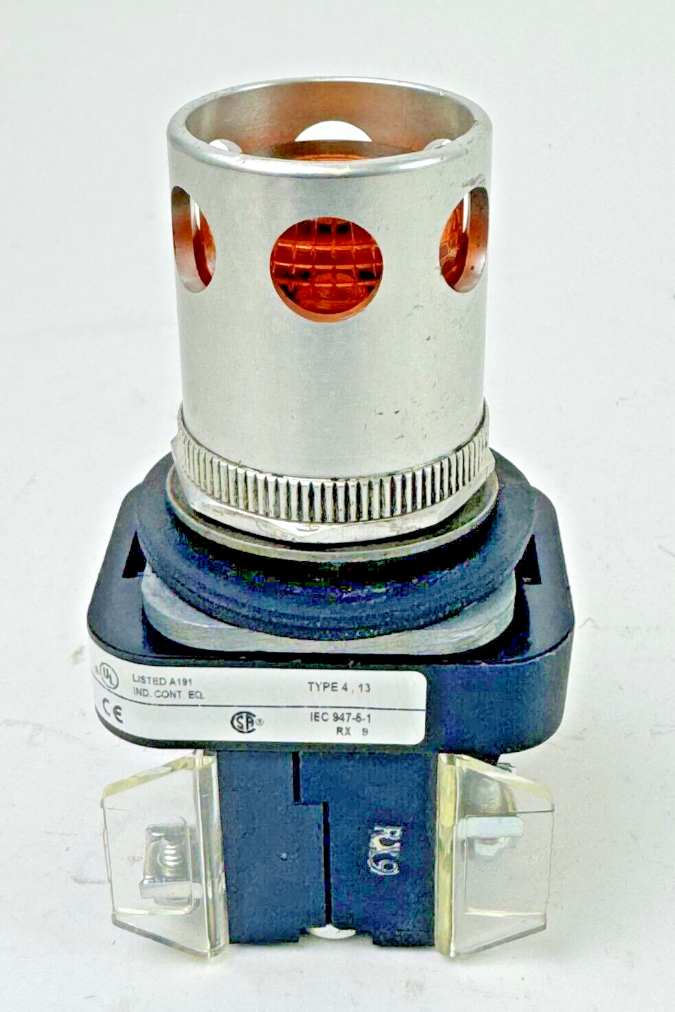 ALLEN-BRADLEY - 800T-QAH24A SER. T - AMBER PUSH BUTTON W/ 800T-XA SER. D & GUARD