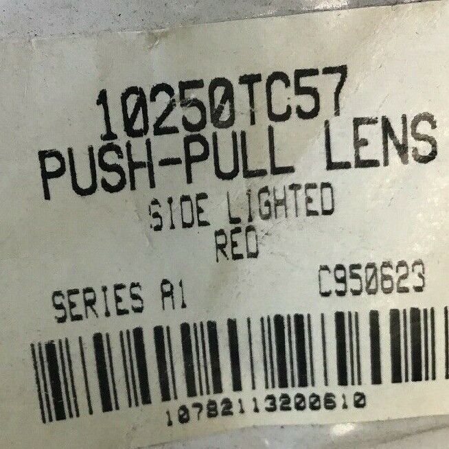 CUTLER HAMMER 10250TC57 PUSH-PULL LENS RED SIDE LIGHTED SER. A1
