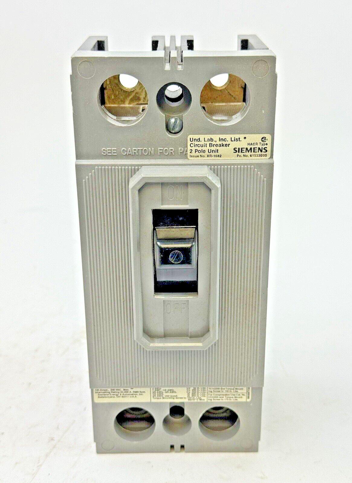 SIEMENS - ITE - QJH22B125 - MOLDED CASE CIRCUIT BREAKER - 2 POLE, 240 VAC, 125 A