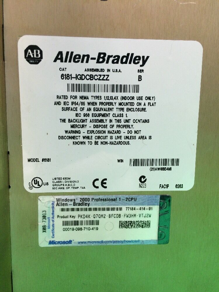 ALLEN BRADLEY 6181-IGDCBCZZZ OPERATOR INTERFACE PANEL