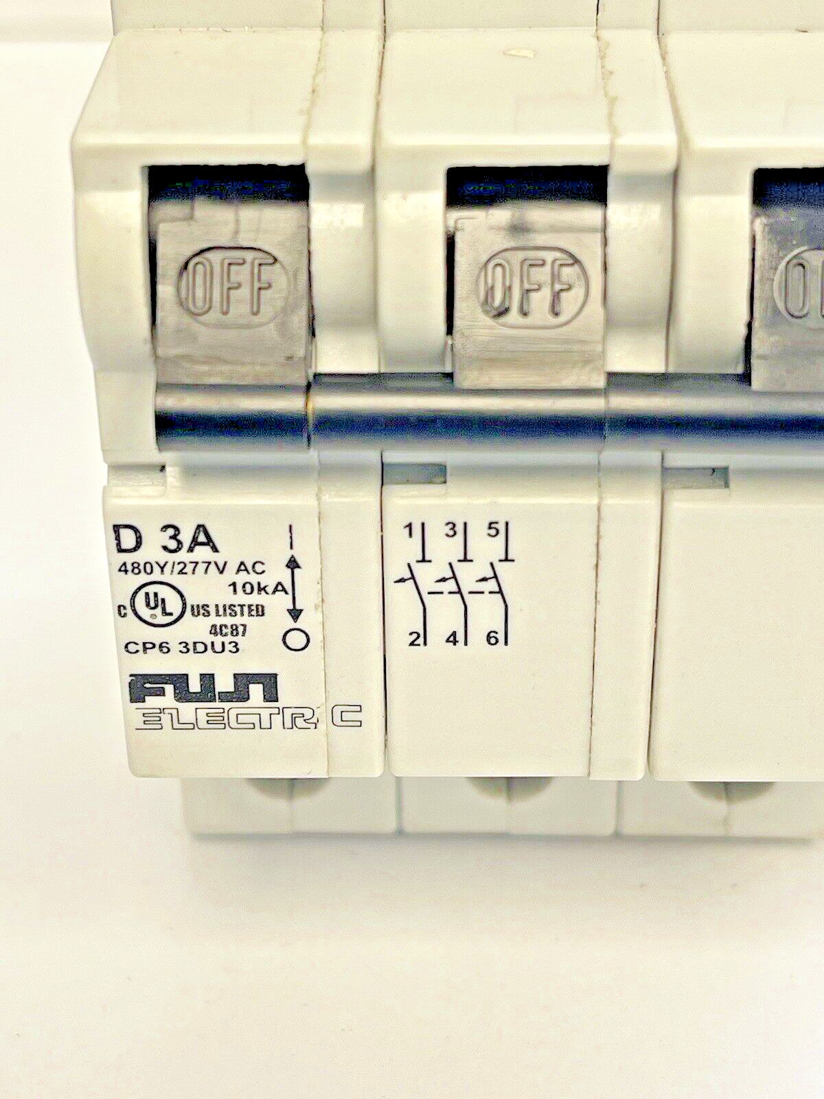 FUJI - CP6 3DU3 -3A MANUAL MOTOR CONTROLLER - 480/277 VAC & CP6 H1U AUX CONTACT