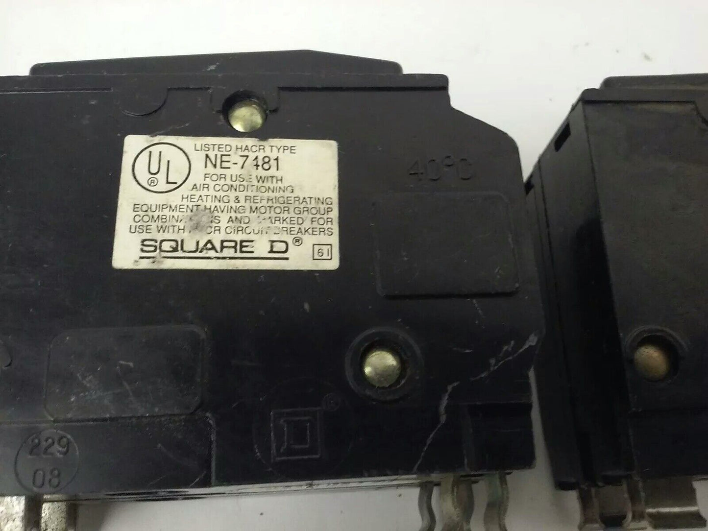 SQUARE D QO240 CIRCUIT BREAKER, 2 POLE, 40 AMP, 120/240V, 10KA, QO, (LOT OF 2)