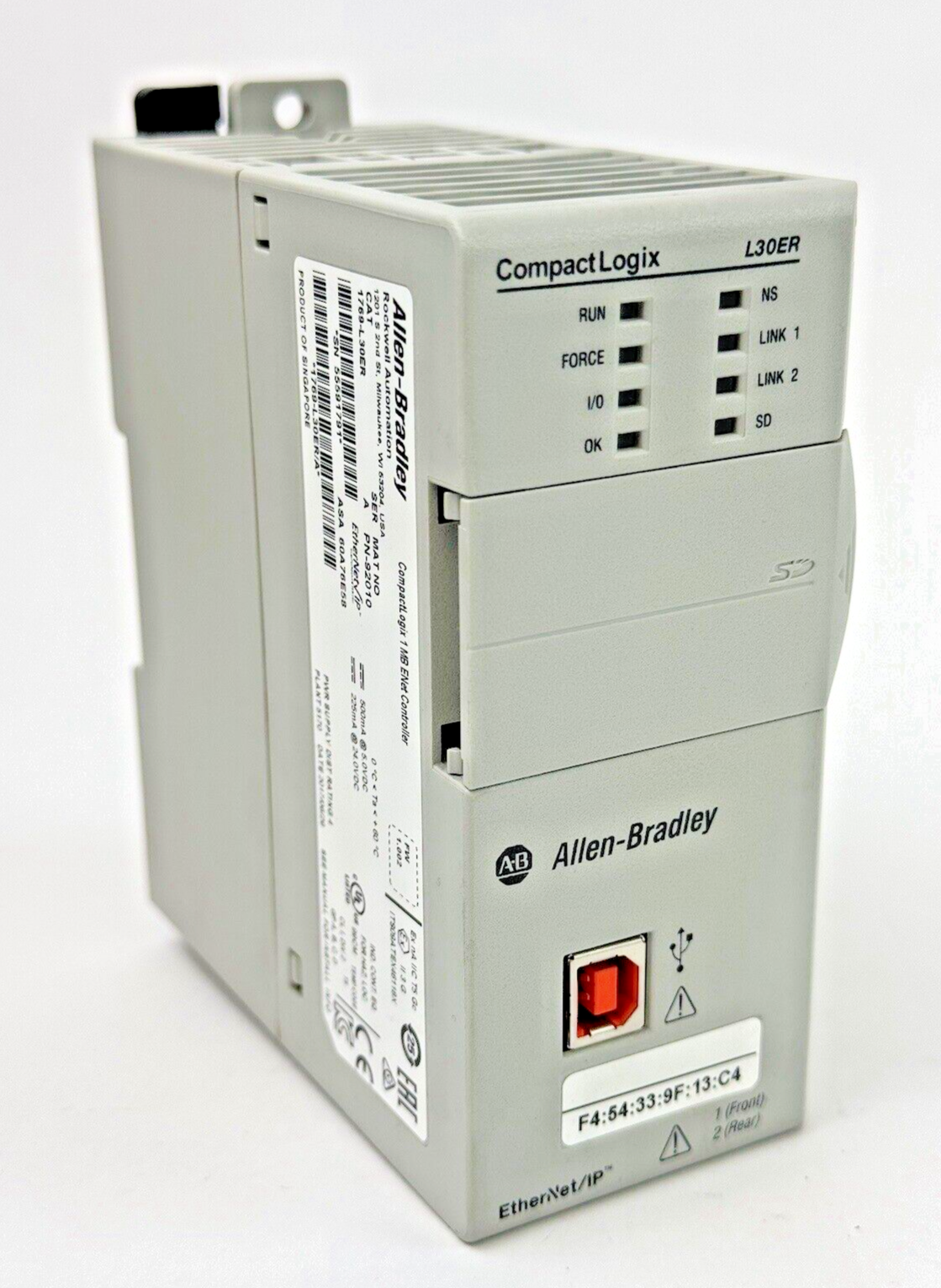 ALLEN-BRADLEY - 1769-L30ER SER. A, FW 1.002 - COMPACTLOGIX 1 MB ENET CONTROLLER