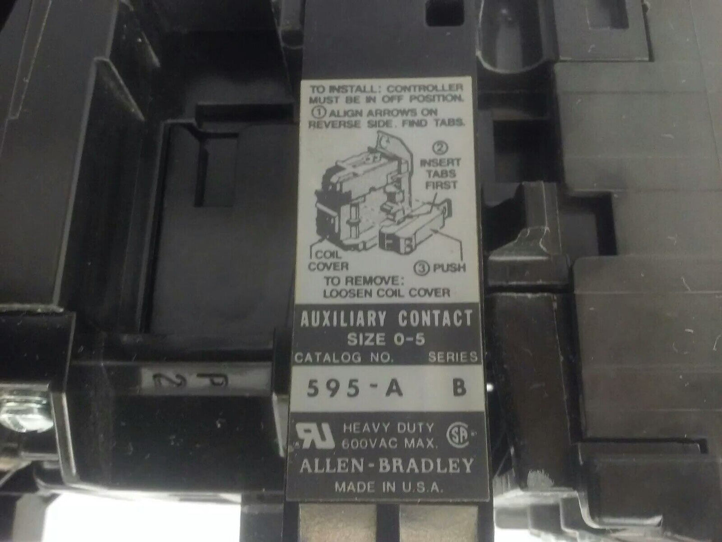 ALLEN BRADLEY 500F-BOD930 SER. C STARTER, SIZE 1, 27A, 600V, 120V COIL, W39,USED