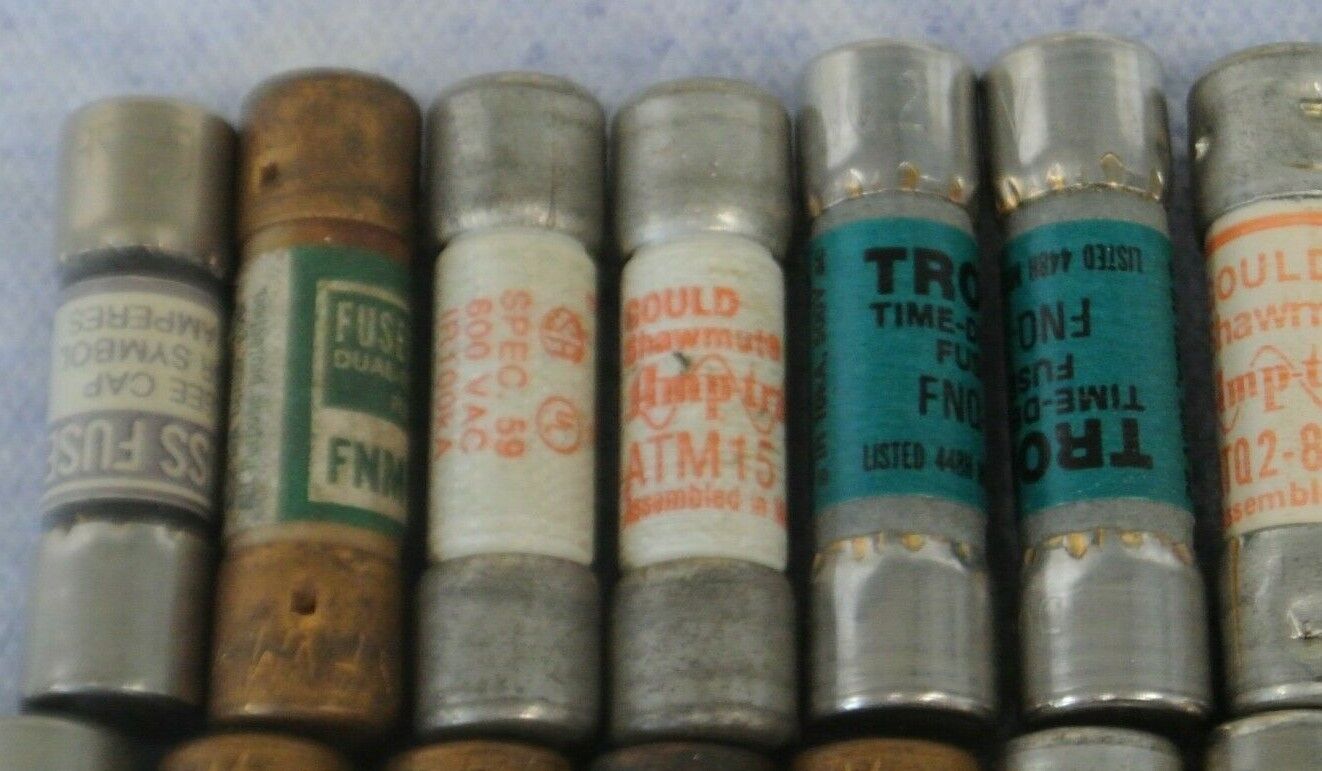 LOT of 20 ASSORTED MIDGET FUSES 3/10A to 30A / SEE LIST BELOW / NEW SURPLUS