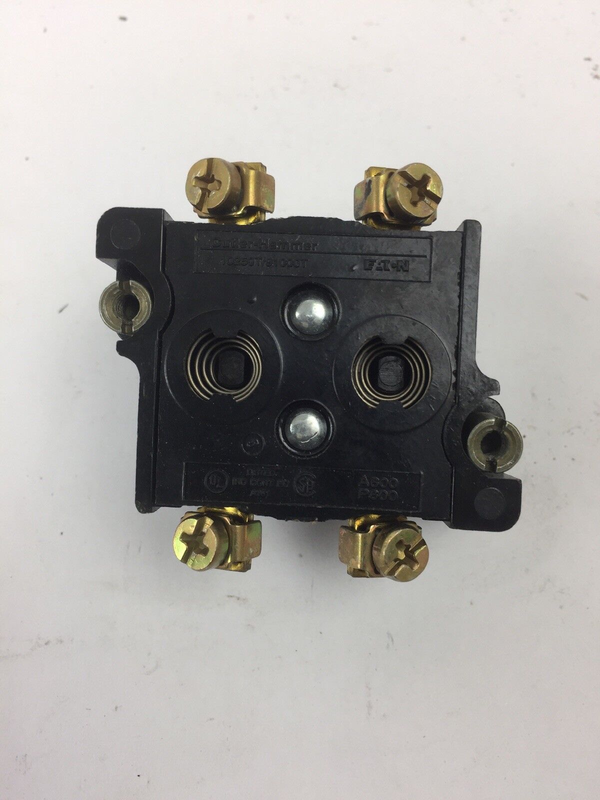 CUTLER HAMMER 10250T/91000T CONTACT BLOCK 2 N.C. 600 VOLT