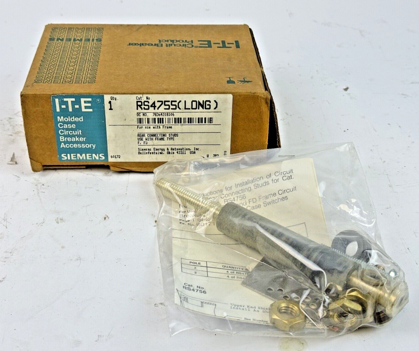 ITE / SIEMENS - RS4755 (LONG) - REAR CONNECTING STUDS FOR F, FD FRAME TYPES