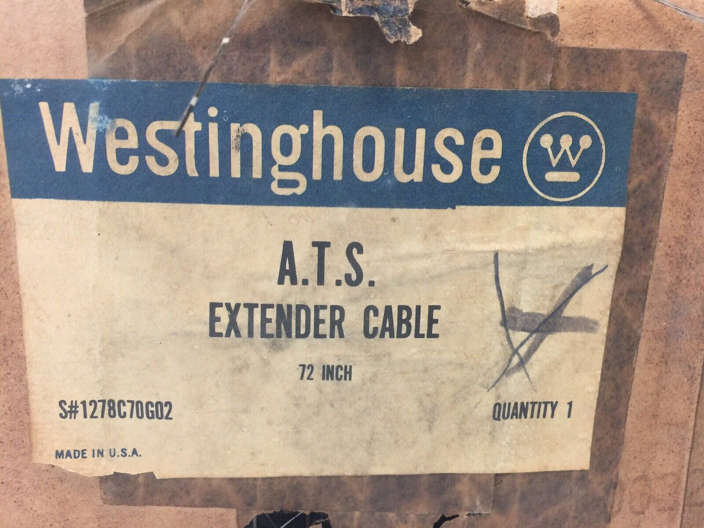 WESTINGHOUSE A.T.S. EXTENDER CABLE 72 INCHES