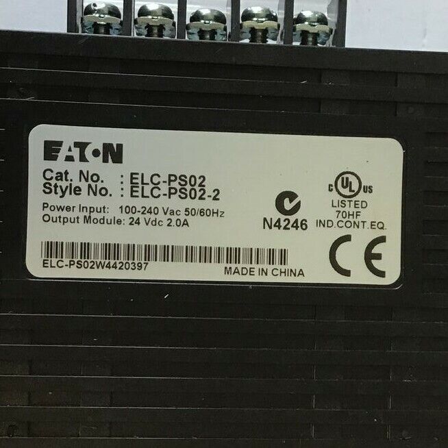 EATON ELC-PS02 POWER SUPPLY 100-240VAC 50/60HZ 24VDC 2.0A