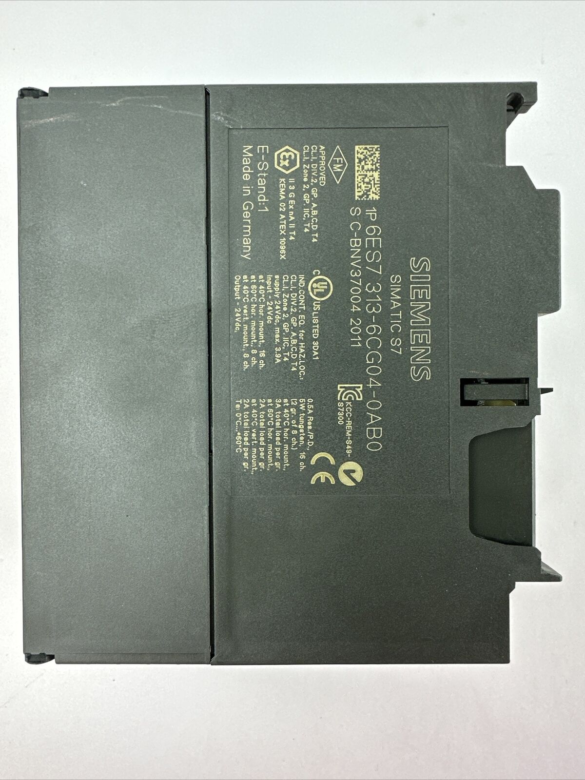 SIEMENS 1P 6ES7 313-6CG04-0AB0 CPU MODULE 24VDC