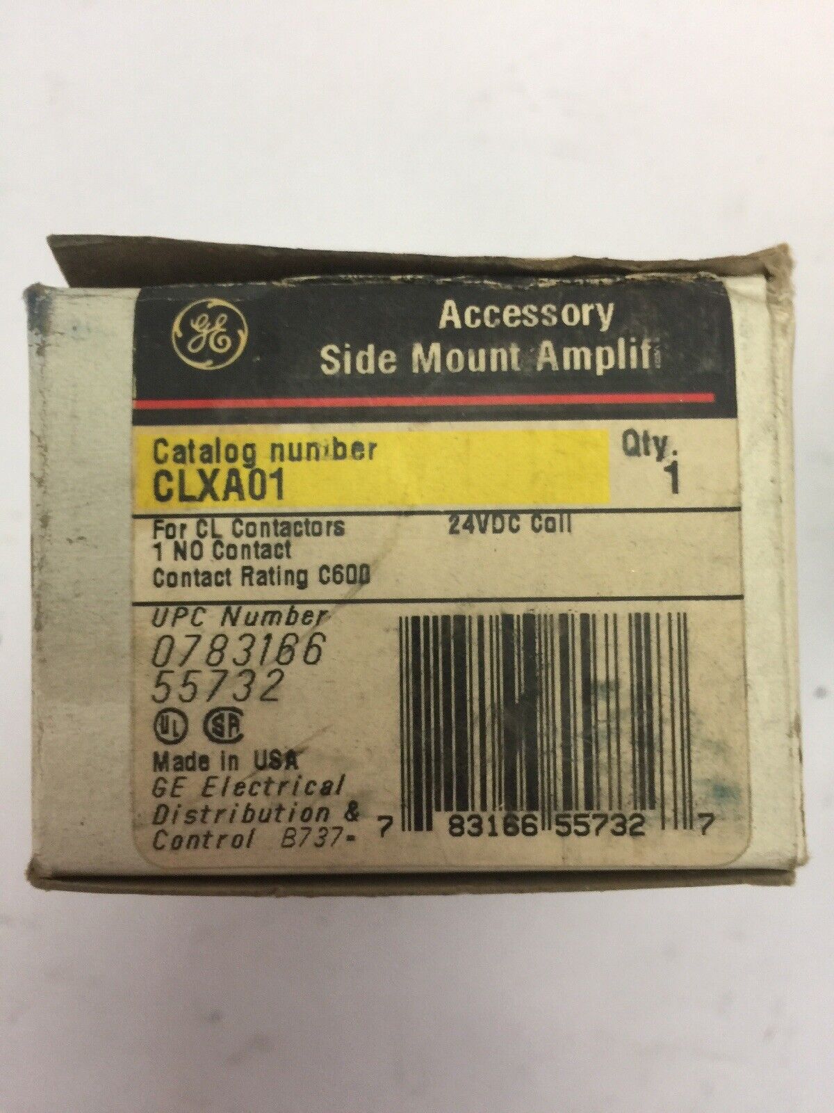 GE CLXA01 SIDE MOUNT AMPLIFIER 24VDC FOR USE WITH CL, RL CONTACTORS C600