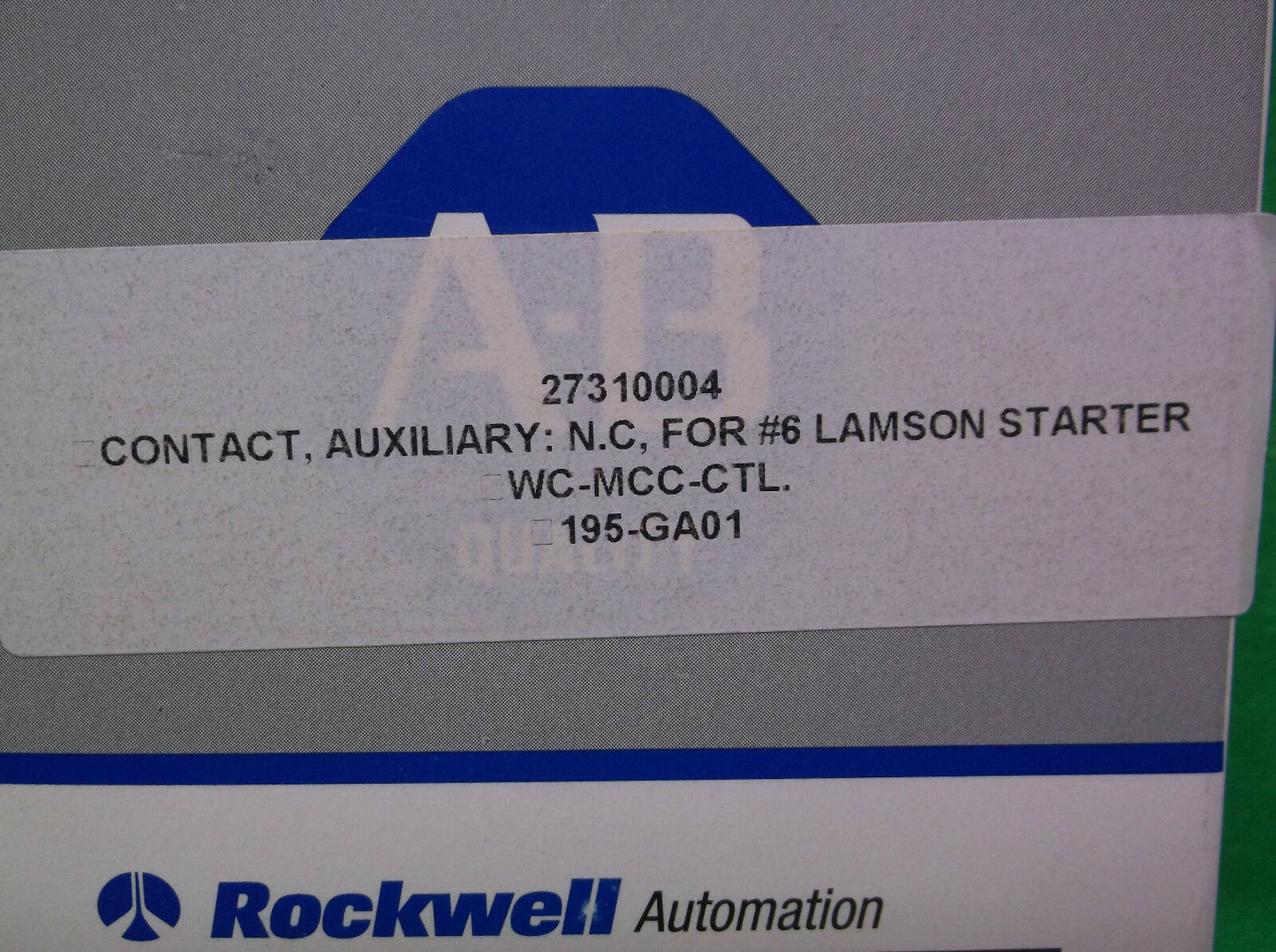 ALLEN BRADLEY 195-GA01 AUXILIARY CONTACT, Ser. A- N.C.- NEW SURPLUS