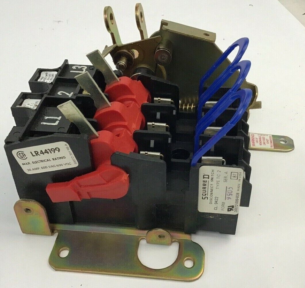 SQUARE D 9422 TC2 DISCONNECT SWITCH SER A LR4419 30AMP 600VAC/VDC