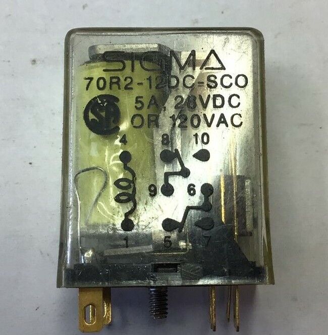 SIGMA 70R2-12DC-SCO RELAY 5A,28VDC/120VAC ***LOTOF2***