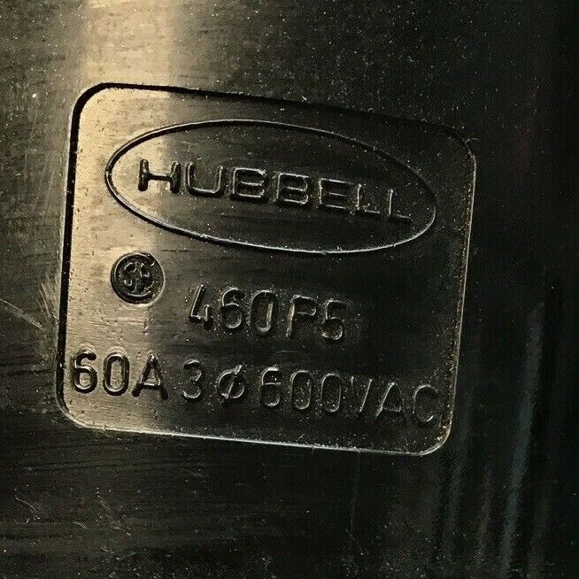 HUBBELL 460P5 PIN&SLEEVE RECEPTACLE PLUG 60A 600VAC