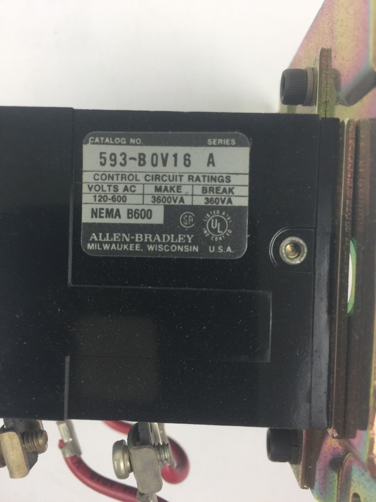 ALLEN BRADLEY 593-BOV16 OVERLOAD RELAY FOR STARTER NEMA 0-1, 5 OPEN TYPE 3 POLE