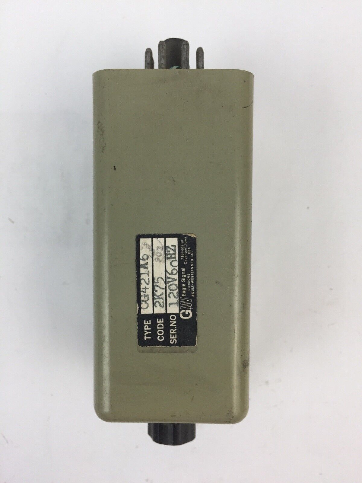 GW EAGLE SIGNAL CG421A6 TIME DELAY RELAY 120V 60HZ 120 SECONDS