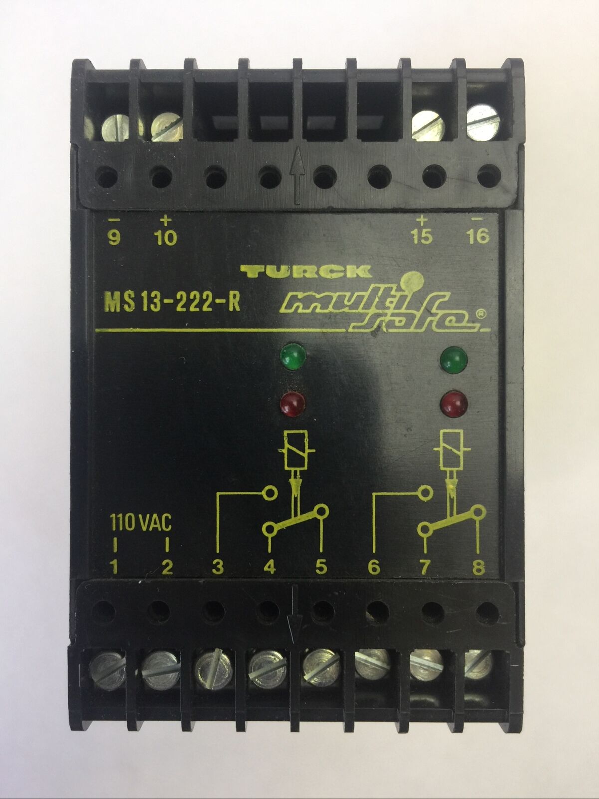 TURCK MS 13-222-R MULTI SAFE AMPLIFIER RELAY 110VAC RELAY OUTPUT 250VAC 60VDC