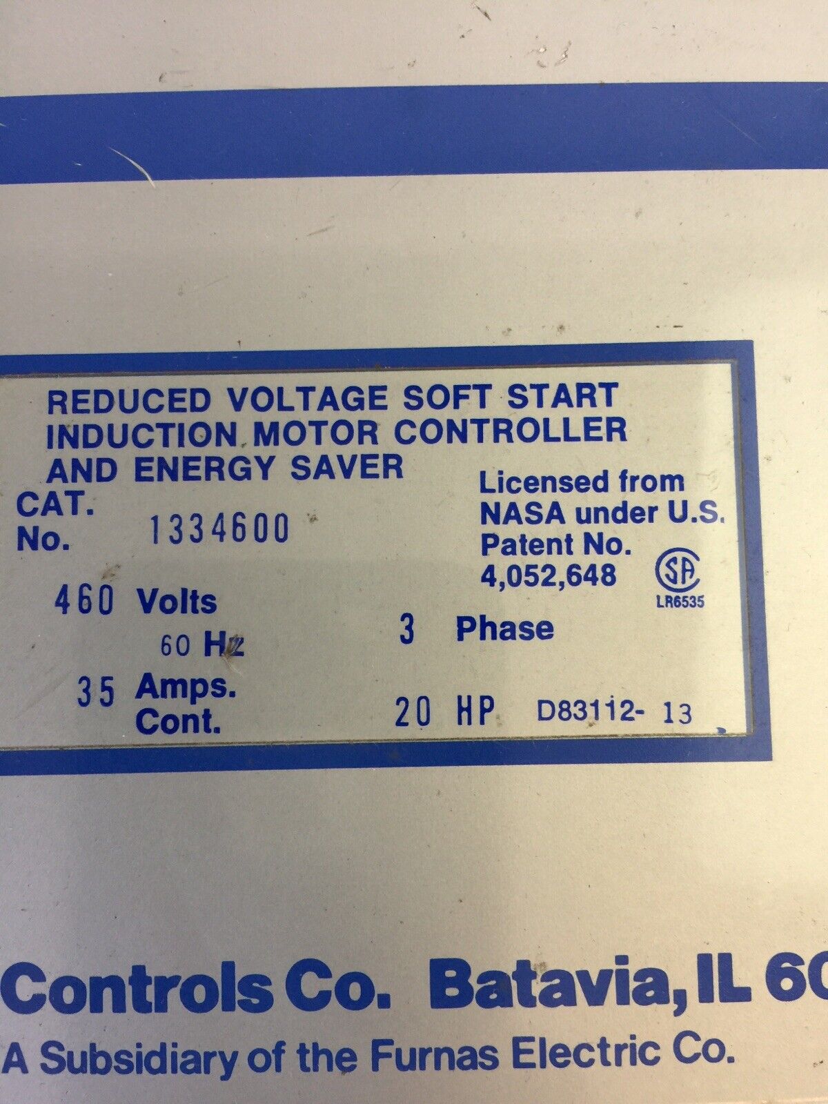 NORDIC ES-3 1334600 460V 60HZ 35AMP 20HP 3PHASE REDUCE VOLTAGE SOFT START