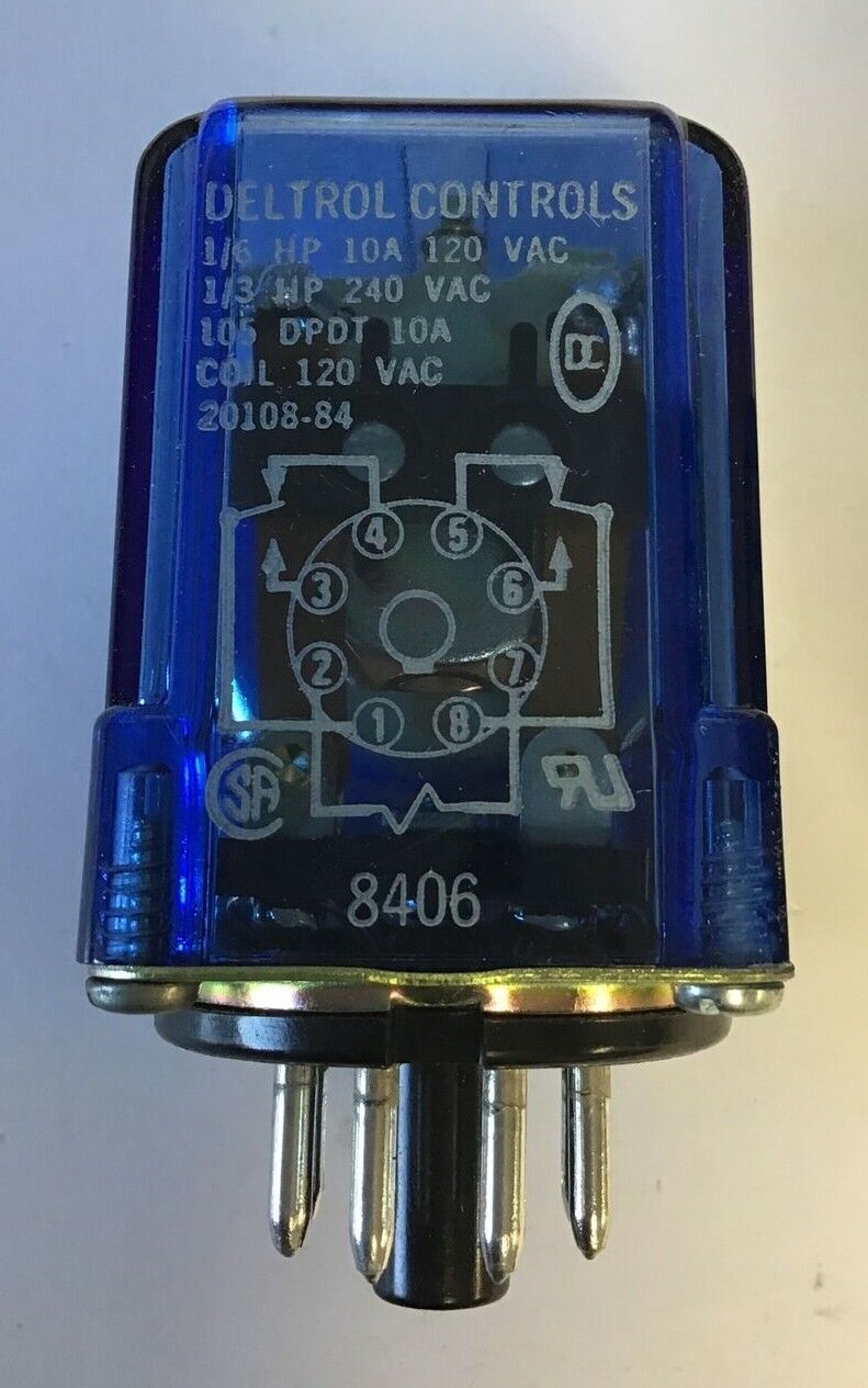 DELTROL CONTROLS 20108-84 RELAYS 105 DPDT 10A 120/240VAC