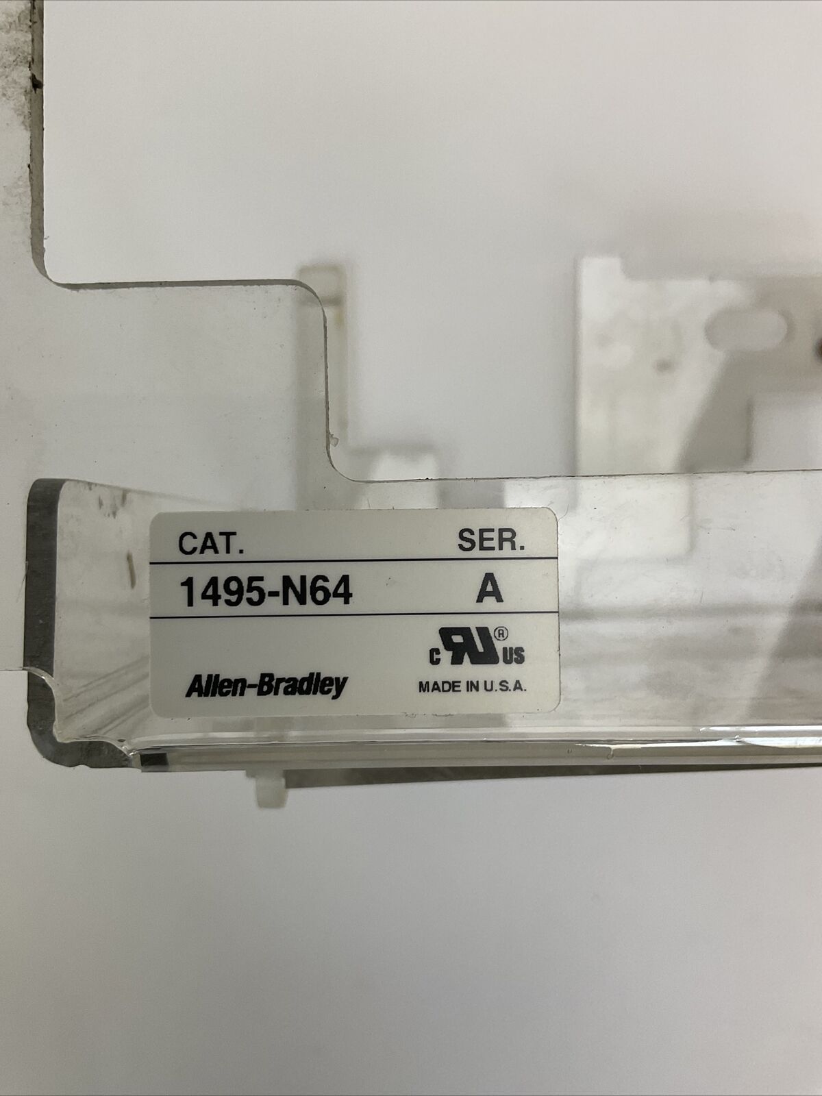 ALLEN BRADLEY 1495-N64 SER A CLEAR PROTECTIVE FUSE COVER WITH DOOR