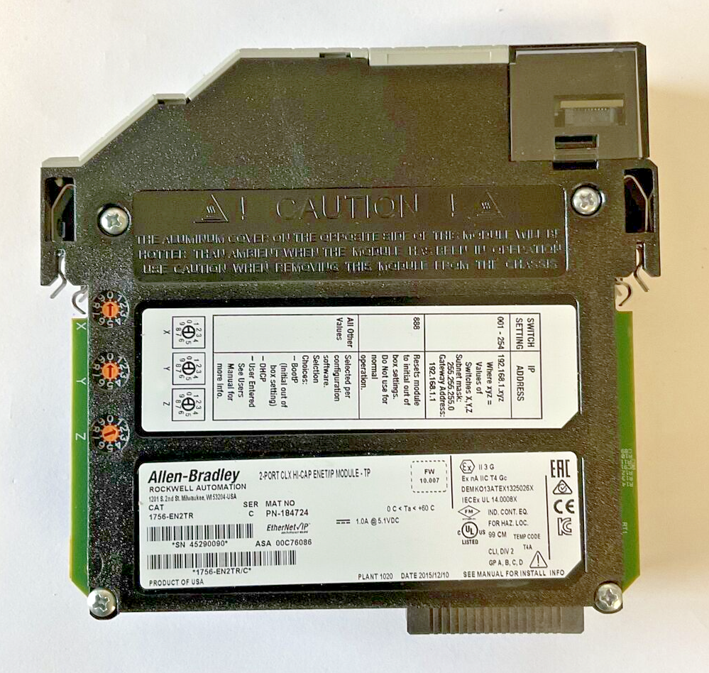 ALLEN BRADLEY 1756-EN2TR HI-CAP ENET/IP MODULE SER.C FW10.007 1A 5.1VDC