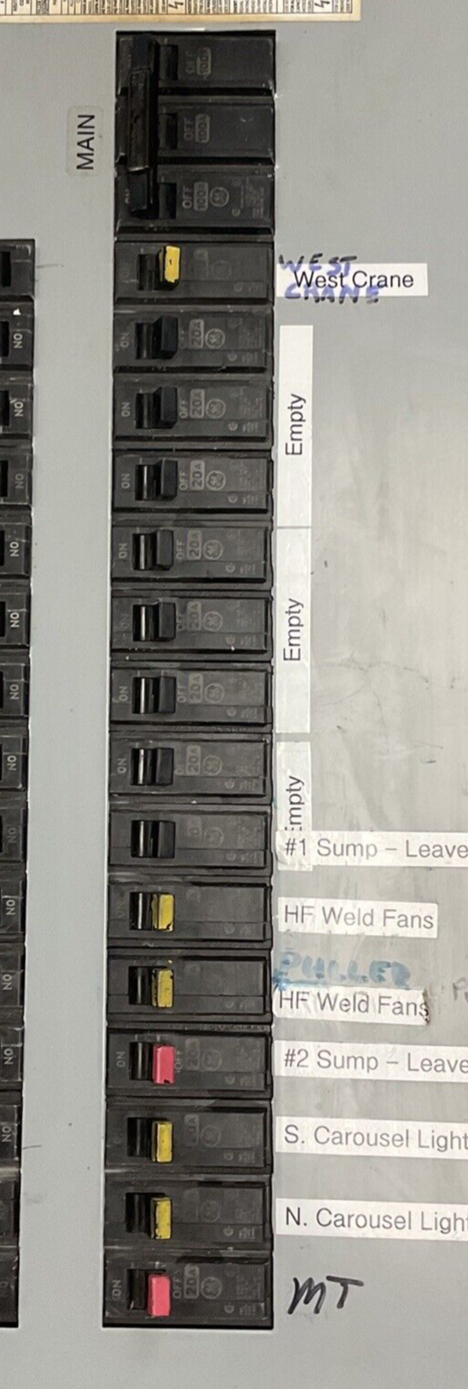 GENERAL ELECTRIC AQF3301ATX PANELBOARD 125A 3PH 208Y/120VOLTS