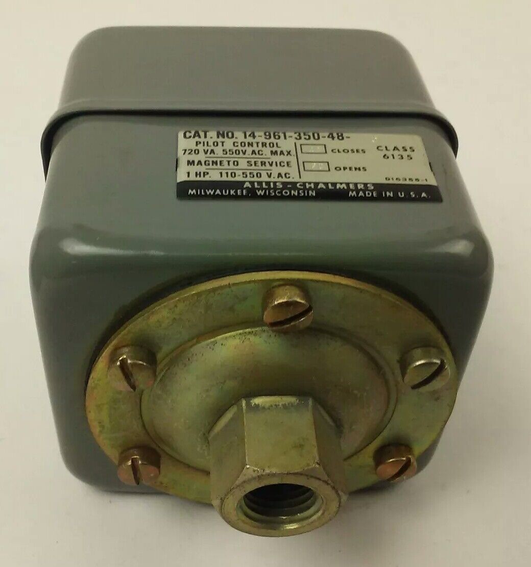 ALLIS CHALMERS CLASS 6135 14-961-350-48-115 PRESSURE SWITCH, 550V,NEW SURPLUS,
