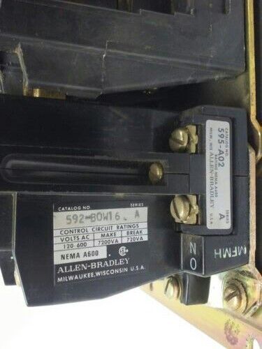ALLEN BRADLEY 505-BOD, SER. A, REVERSING STARTER, SIZE 1, 600V, 120V COIL, USED