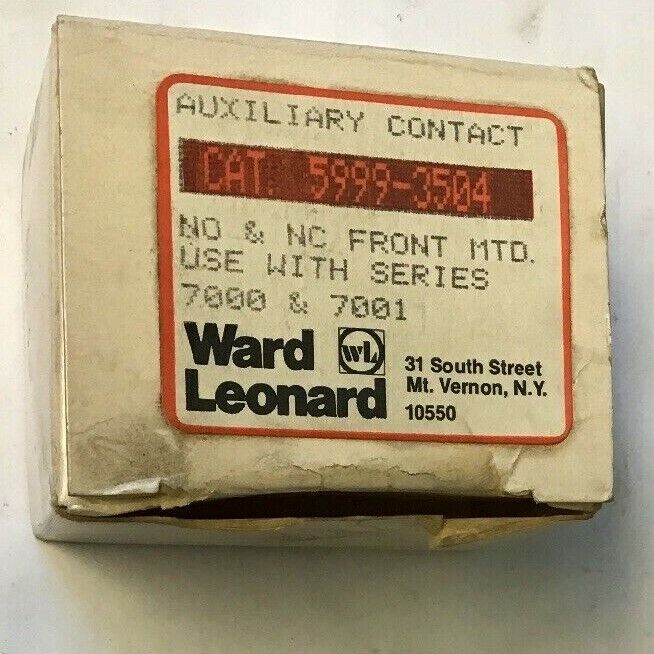 WARD LEONARD 5999-3504 AUXILIARY CONTACT NO&NC FRONT MTD. FOR SER.7000&7001