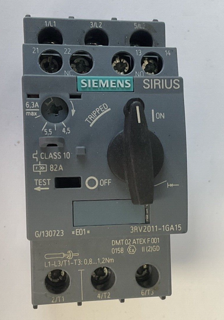SIEMENS 3RV2011-1GA15 MANUAL MOTOR STARTER