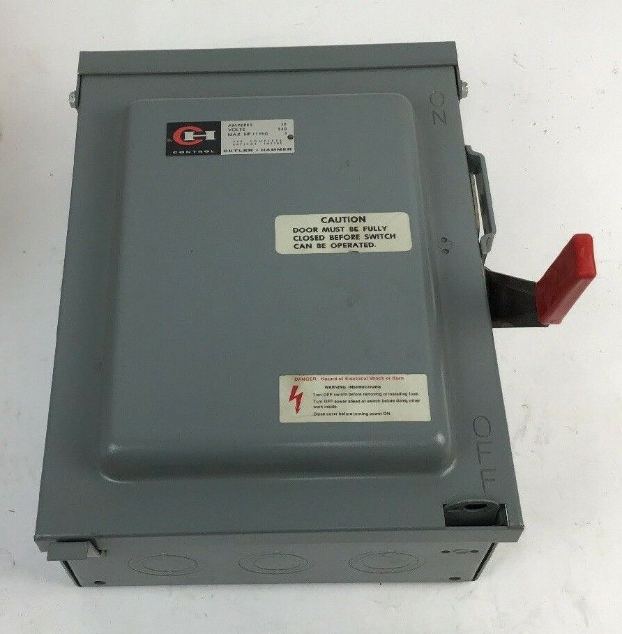 Cutler Hammer DH221NR Heavy Duty Safety Switch 30A 240V 125/250 RAINPROOF