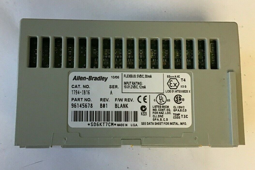 ALLEN BRADLEY 1794-IB16 SER.A REV.B01 SINK INPUT W/1794-TB3 SER.A REV.B01 BASE
