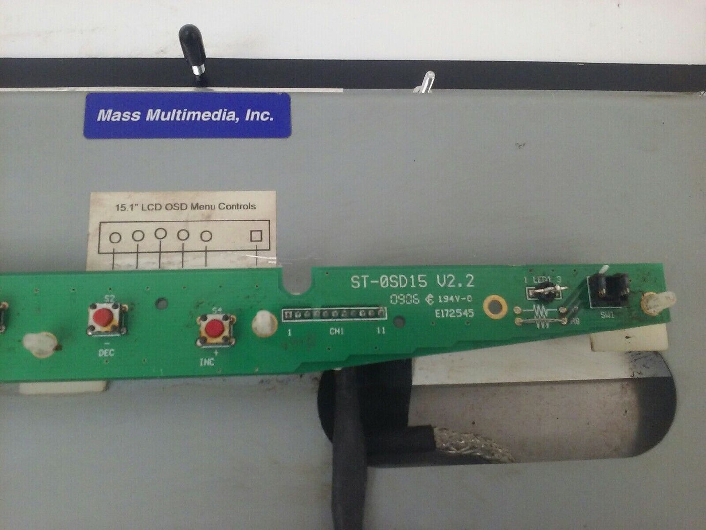 MASS MULTIMEDIA LCDSA151-PM 15.1'' PANEL MOUNT TFT LCD 1024X7687 230NITS