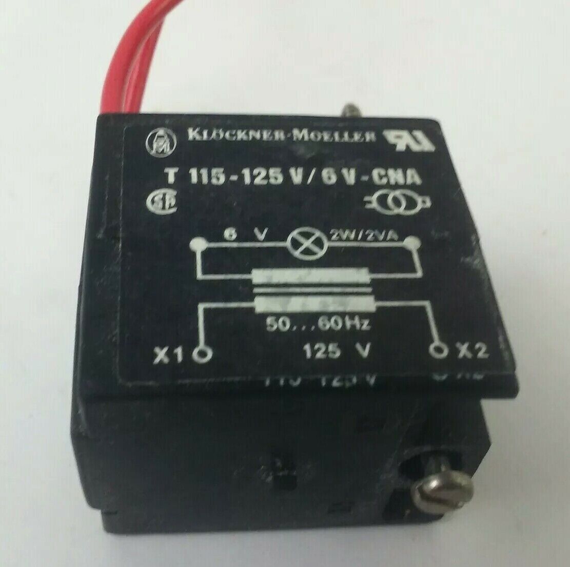 KLOCKNER MOELLER T125/6-CNA TRANSFORMER T125/6 125V 50/60HZ (NO BOX)