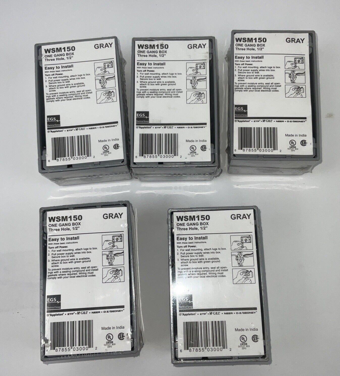 APPLETON WSM150 GNAG BOX 3 HOLE 1/2" GRAY ***LOTOF5***