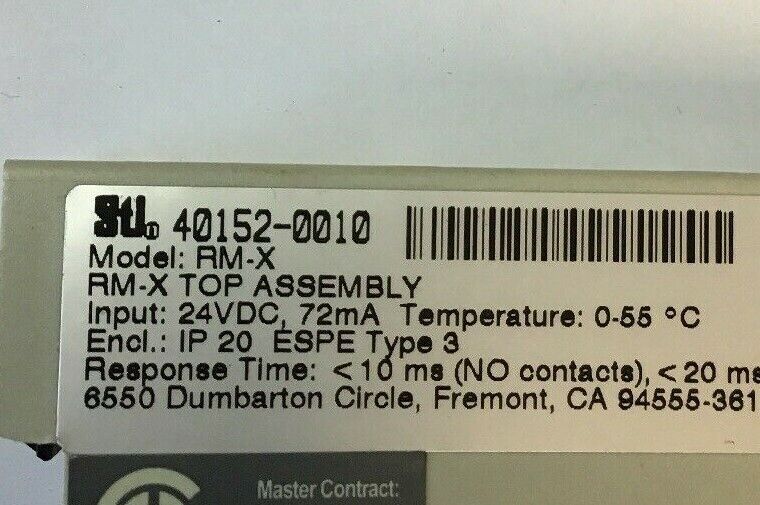 STI RX-X 40152-0010 SAFETY RELAY 24VDC 72MA