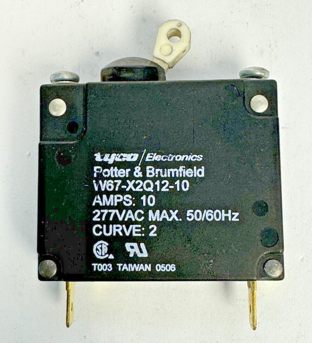 TYCO - W67-X2Q12-10 - ELECTROMAGNETIC CIRCUIT BREAKER - 1 POLE/ 10 A/ 277 VAC