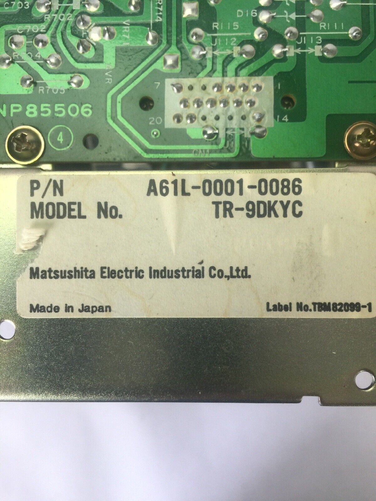 FANUC A02B-0083-C101 SERIES O-TT 9" OPERATOR CONTROL PANEL A61L-0001-0086