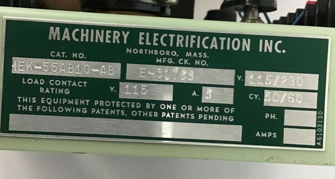 MEK / MACHINERY ELECTRIFICATION MEK-55AB10-ABL TIMEDELAY PHOTOELECTRIC AMPLIFIER