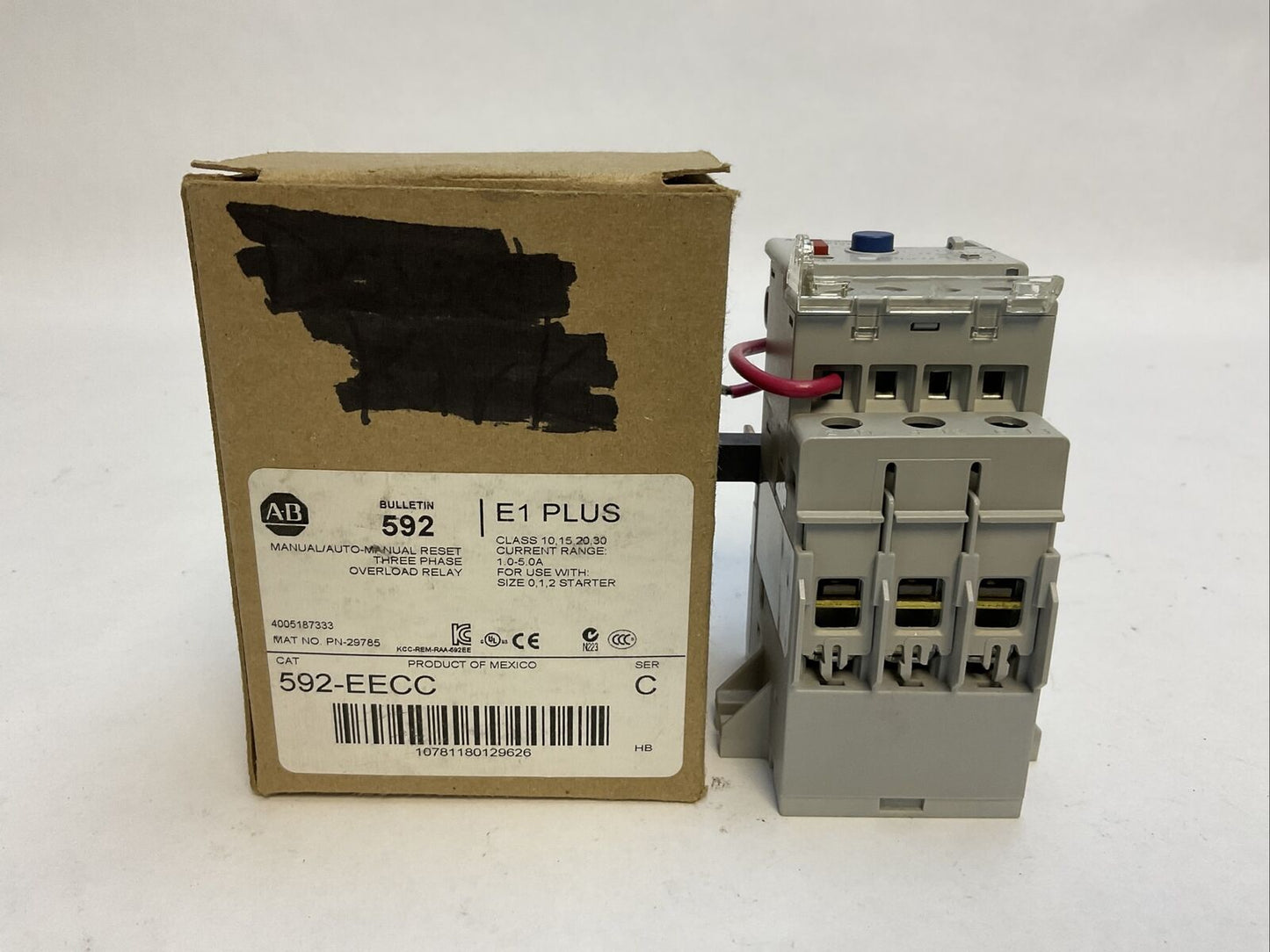 ALLEN BRADLEY 592-EECC SER C MANUAL/AUTO MANUAL RESET 3PH OVERLOAD RELAY