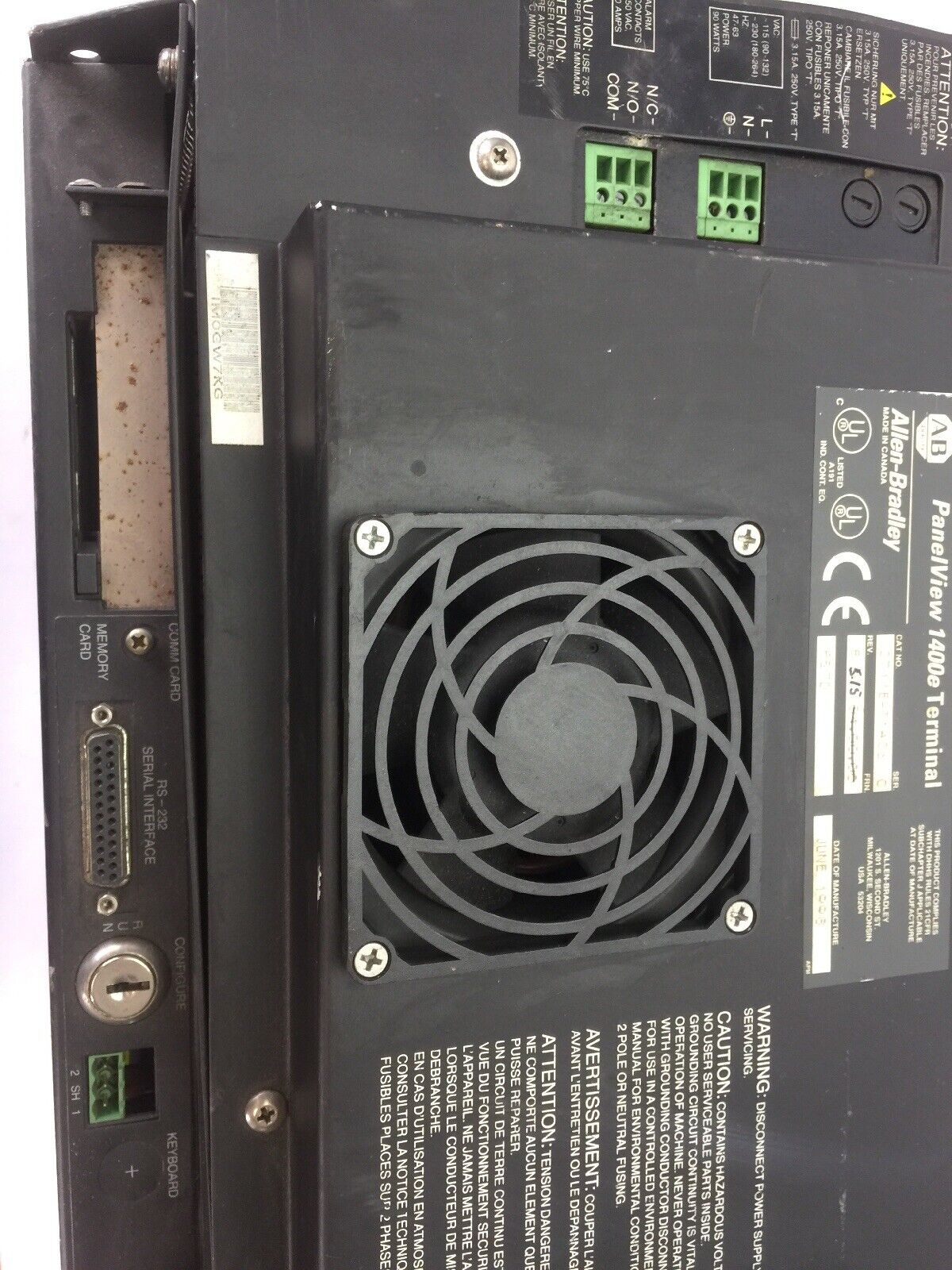 ALLEN BRADLEY 2711E-T14C6 PANELVIEW 1400E TERMINAL SER C REV B FRN 5.15