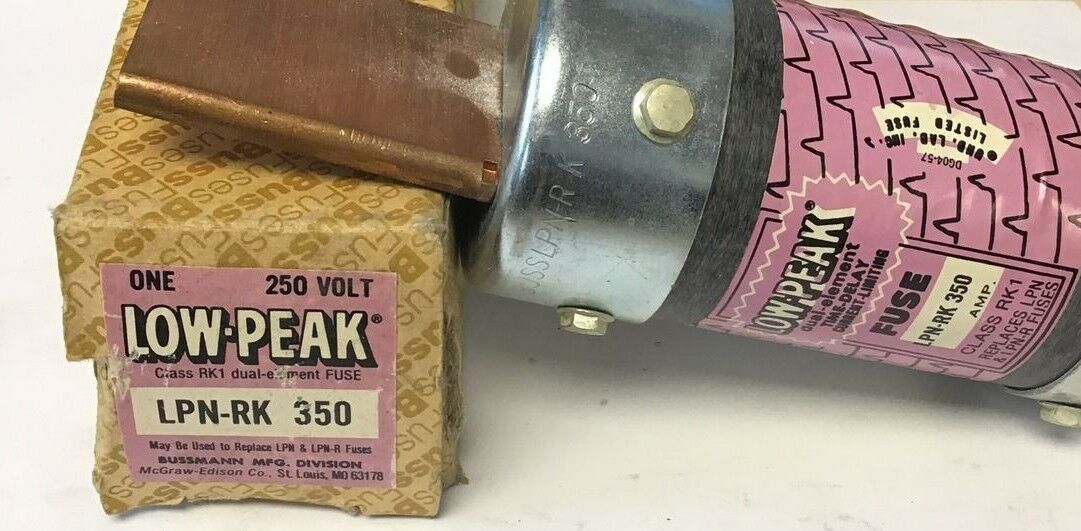 BUSSMANN LPN-RK 350 LOW PEAK 350A CLASS RK1 CURRENT LIMITING TIME DELAY