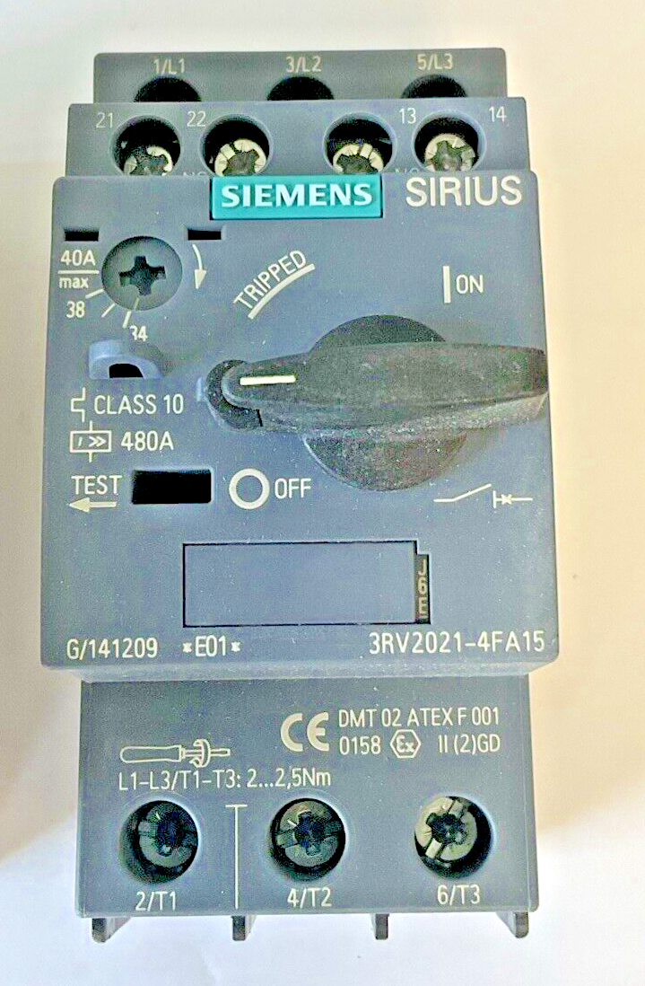 SIEMENS 3RV2021-4FA15 MOTOR CONTROL 24-40A