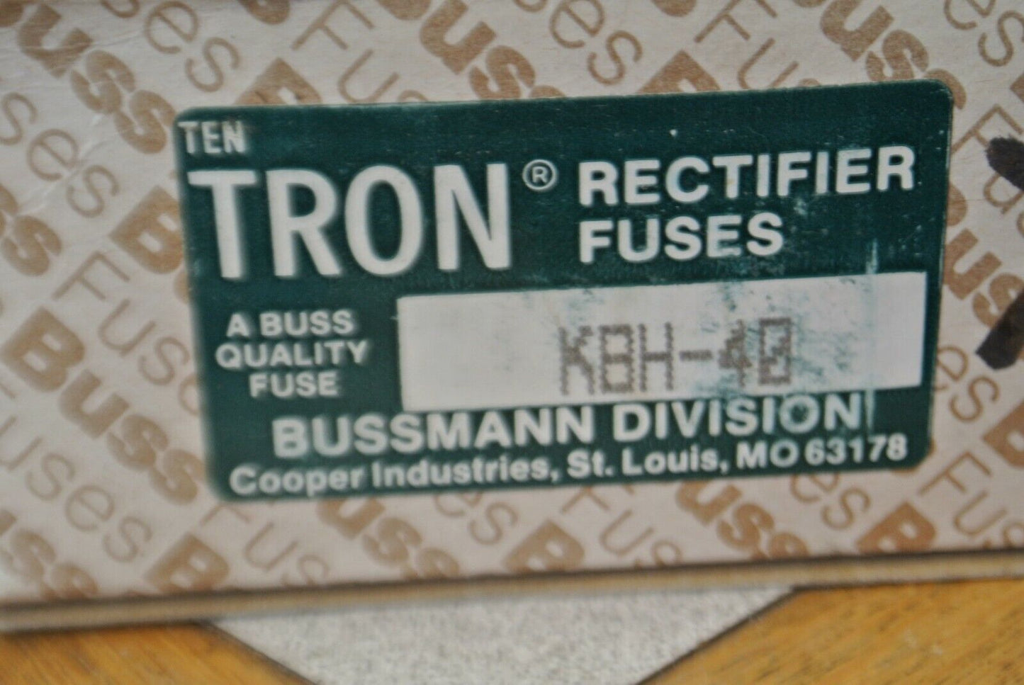BUSSMANN / TRON KBH40 RECTIFIER FUSE / 500V / 40A / NEW SURPLUS