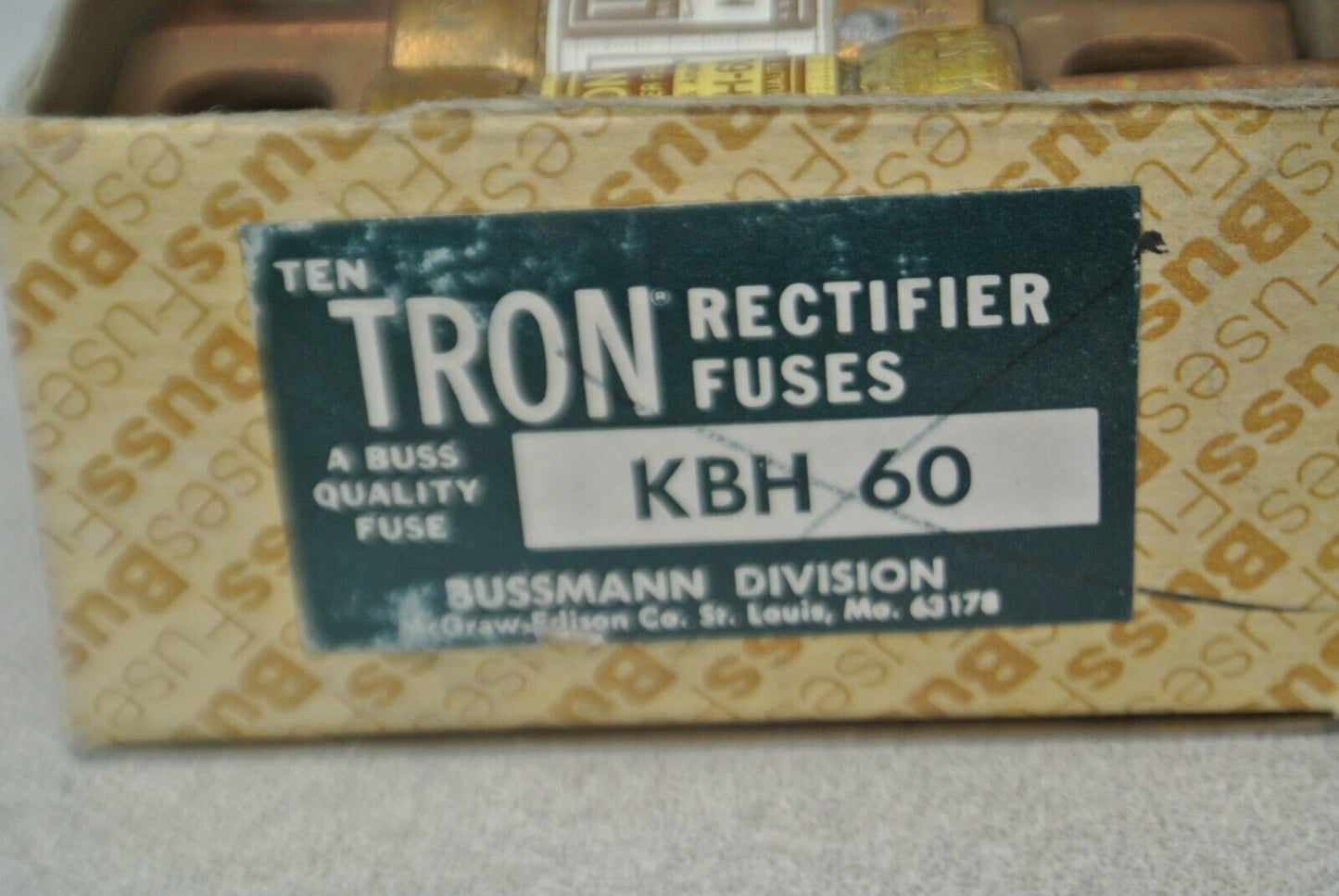 BUSSMANN / TRON KBH60 RECTIFIER FUSE / 500V / 60A / NEW SURPLUS