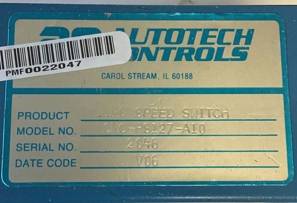 AUTOTECH SMC-PS127-A10 ZERO SPEED SWITCH 120V/240VAC 50/60HZ 10/5A